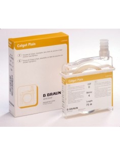 Catgut Plain - fir de sutura uz veterinar resorbabil, absorbtie termen scurt, colagen, 0 USP